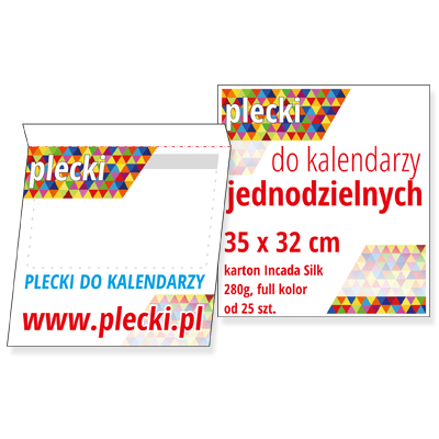 PLECKI.pl - Plecki jednodzielne do kalendarzy, od 25 sztuk